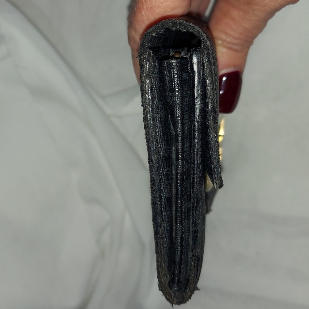 Authentic Rare Vintage Fendi Zucca print Long Wallet Black & Gray Canvas - Picture 10 of 12